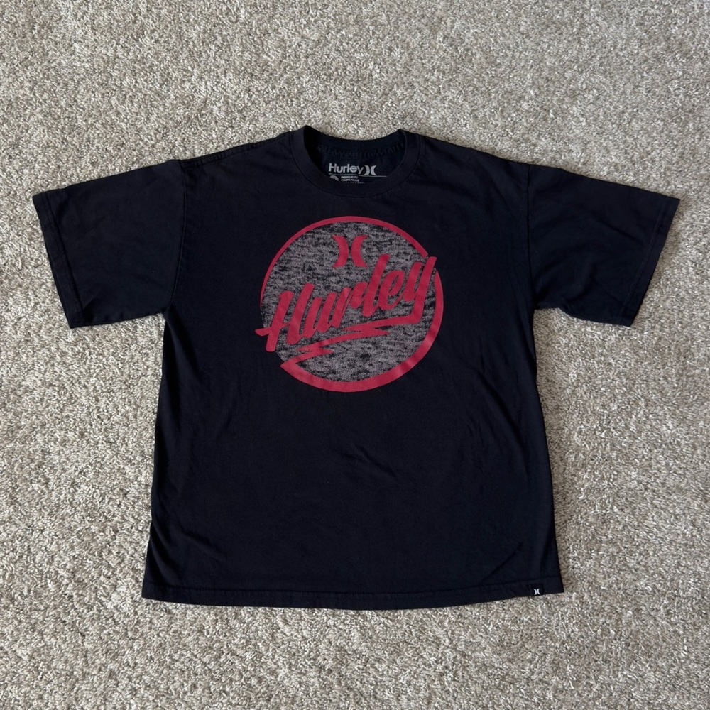 Hurley boys black short sleeve graphic t-shirt tee size Medium